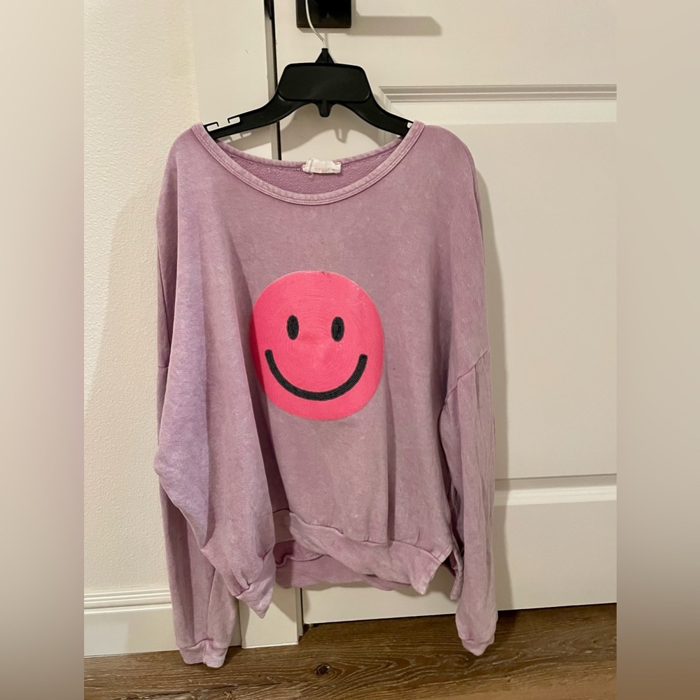 Pink and Purple Smiley Sweatshirt